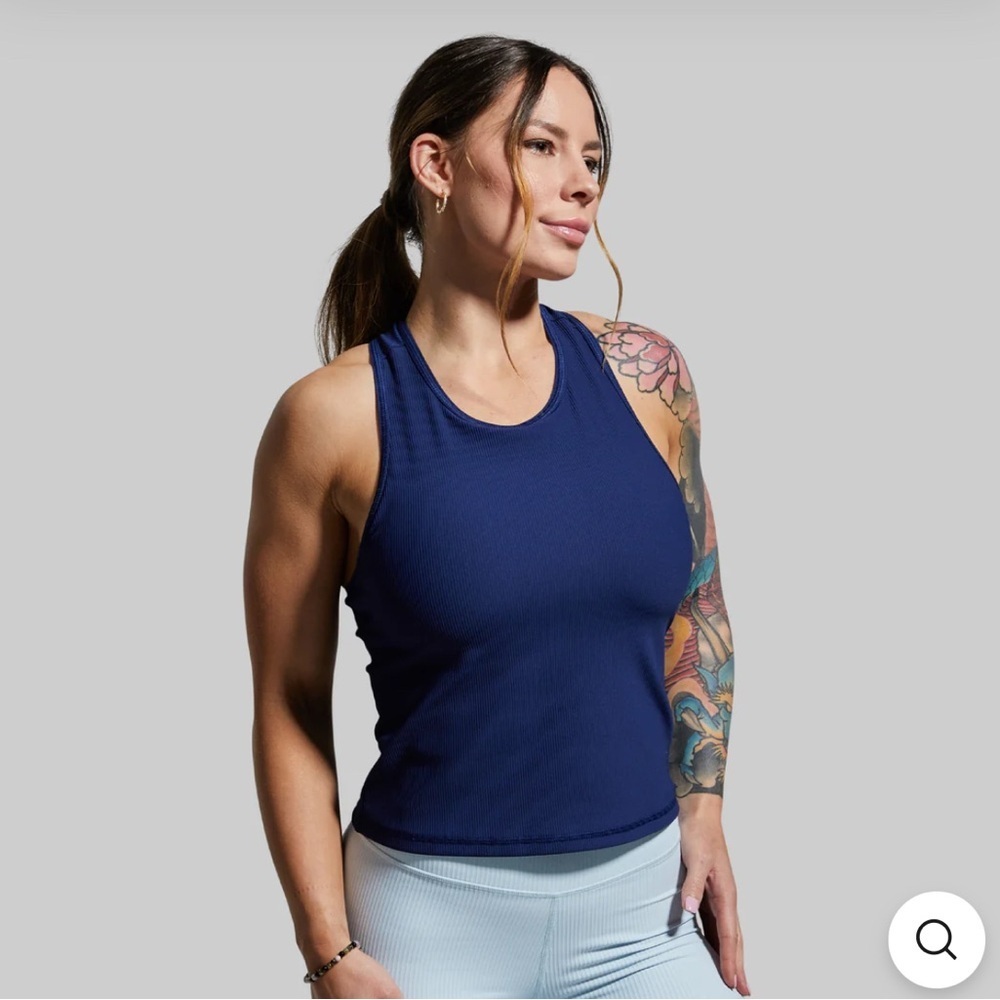 NWT Born Primitive perfect ribbed tank, navy blue, size large